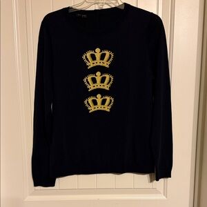 Talbots Sweatshirt with Gold Crown Design